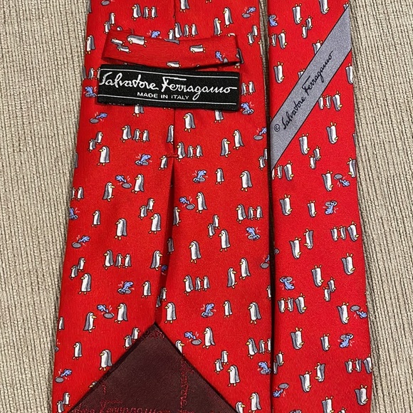 Ferragamo Silk Penguin Tie - Picture 2 of 5